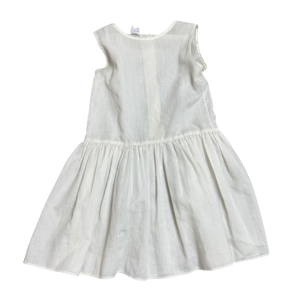 MiniWorld Girls Dress Size 6X White Sleeveless‎ Vintage Style 6180 MADE IN USA